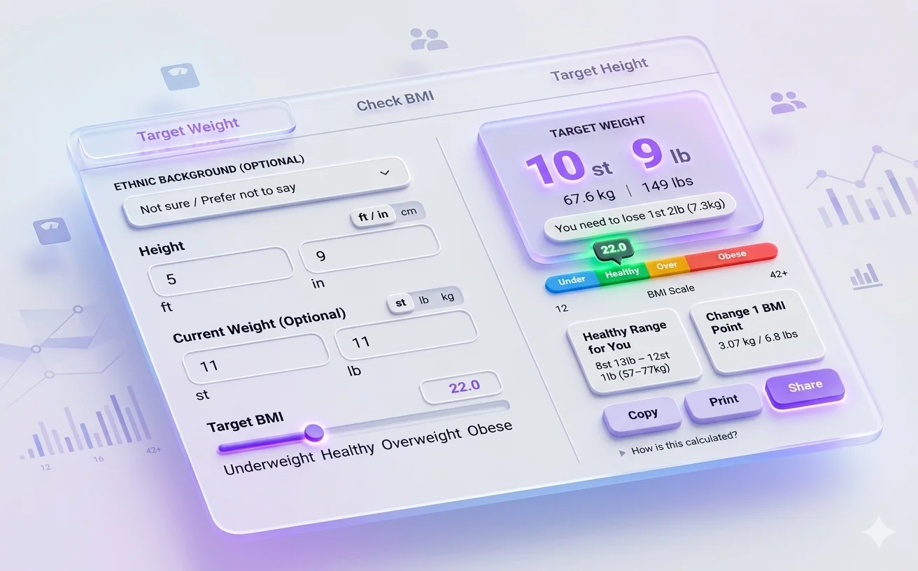 Reverse BMI Calculator: Find Your Target Weight (2026)