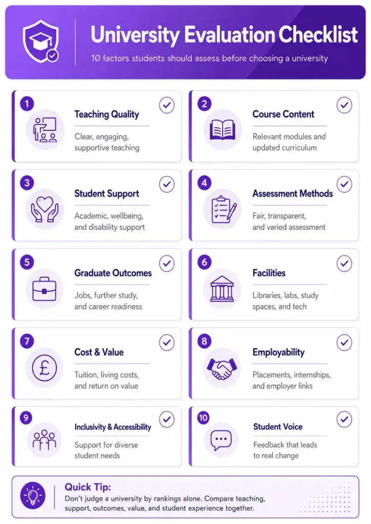 University Evaluation Checklist for Students